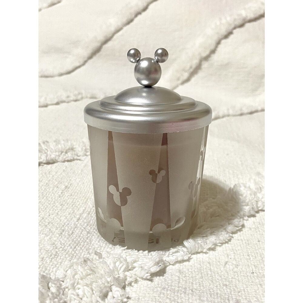 Rare Disney Scented Candle With Silver Mickey Mouse Head Lid Disney
